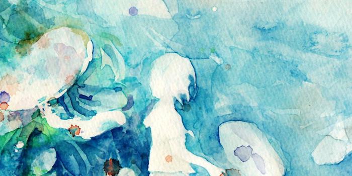 1125x2436 iPhoneXpapers - ai06-watercolor-blue-girl-nature-art-illust