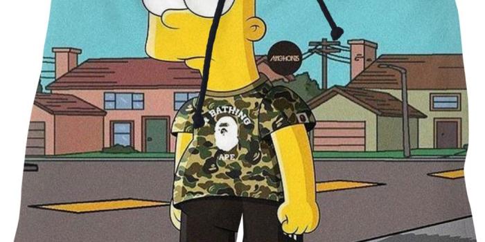 1024x910 Bape Adidas Nmd Bart Simpson Swimming Shorts