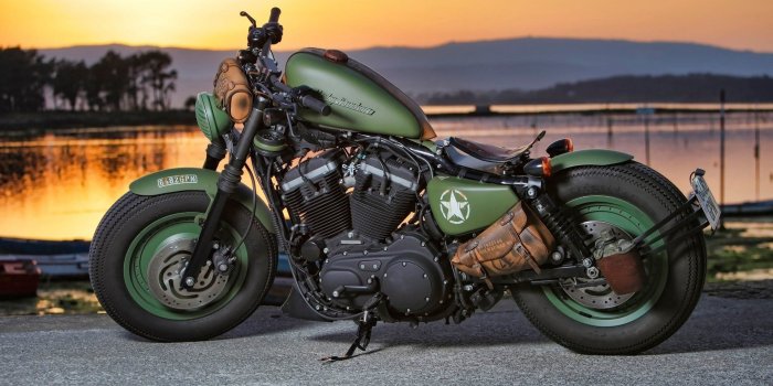 1920x1184 Wallpaper of Harley-Davidson, Motorcycle, Green background & HD image