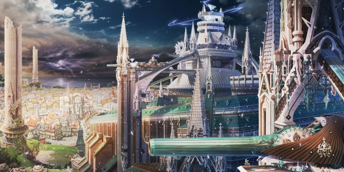 2560x1600 The Last Story Wii fantasy detail cities architecture buildings