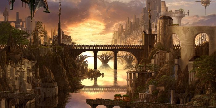 1920x1200 Evening in a magical city HD wallpaper download