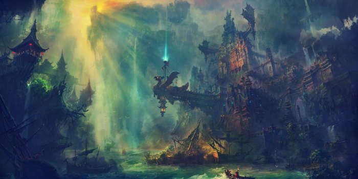 2239x1399 2965489 artwork fantasy art digital art ruin city magic wallpaper