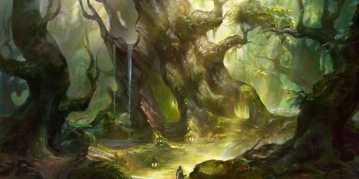 1920x1125 Fantasy Adventure Forest Magical City Travel Wallpaper | landscapes