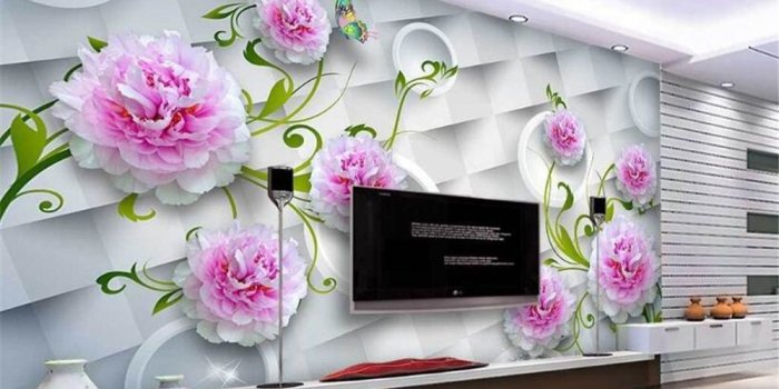 1000x800 US $9.0 40% OFF|beibehang 2017 new personality beautiful pink peony origami  three dimensional fashion elegant background papel de parede tapety-in