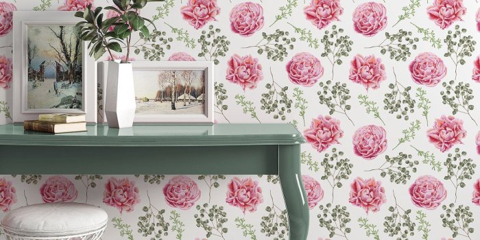 1500x1500 Pink Peony Wallpaper, Floral Removable Wallpaper, Peel and Stick Wallpaper,  Adhesive Wallpaper, Removeable Peonies, Roll or Panel, 514