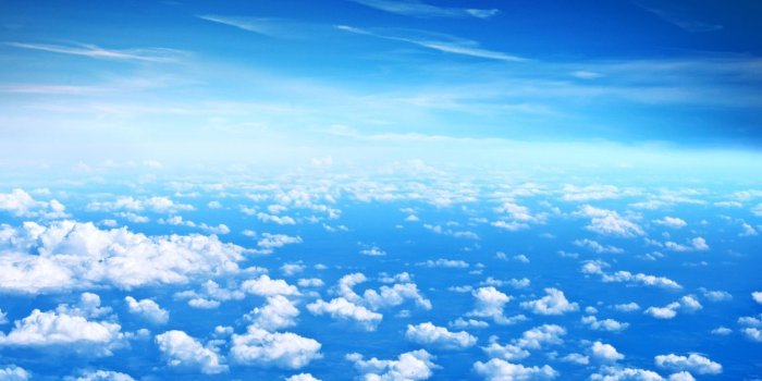 1332x850 Wallpaper the sky, clouds, blue, height, white, Beautiful clouds
