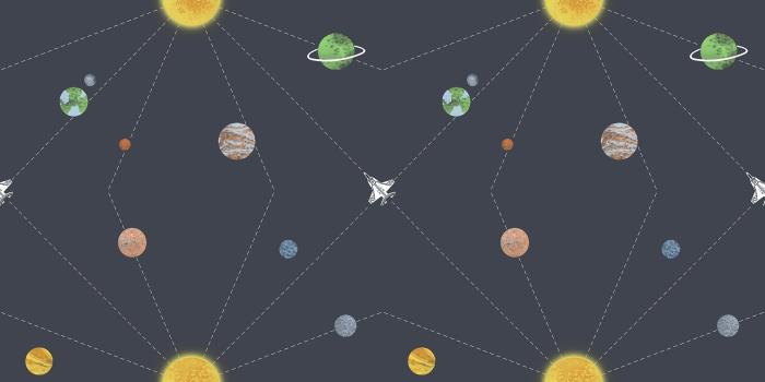 2000x2036 Connecting Space Wallpaper in Midnight Blue from the Day Dreamers