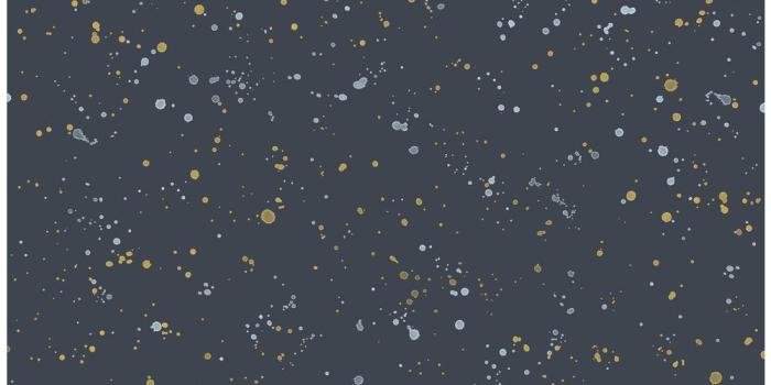 1000x1000 Kids Midnight Blue and Metallic Gold Paint Splatter Wallpaper