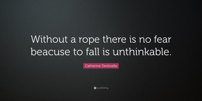 3840x2160 Catherine Destivelle Quote: “Without a rope there is no fear beacuse