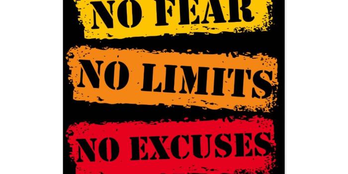 1106x1106 No fear, no limits, no excuses, motivation quote postcard. #ad