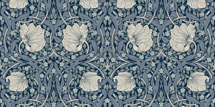 1000x1000 Floral Vines Midnight Blue and Periwinkle Victorian Wallpaper