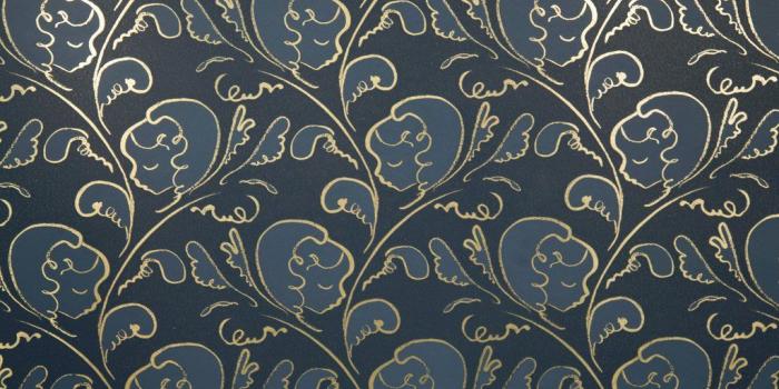 1024x1365 DREAM gold and midnight blue wallpaper by Polly Dunbar Decoration