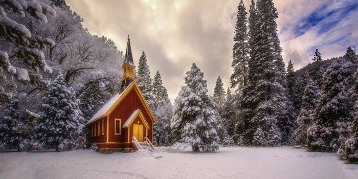 1920x1200 Small church in snowy forest wallpaper - World wallpapers - #46540