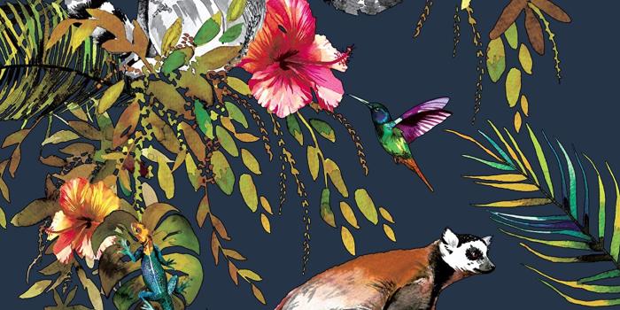 1500x1500 Holden Lemur Wallpaper - Midnight Blue 12403