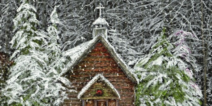 1024x791 Snowy Church - Clip Art Library