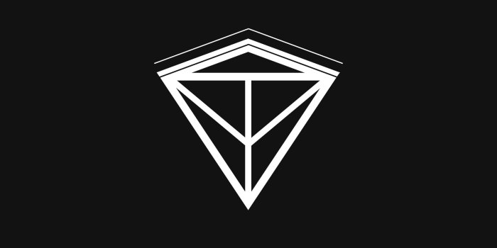 1920x1080 Black and white diamond logo illustration, minimalism, digital art
