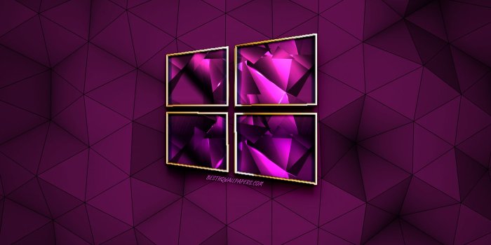 2560x1600 Download wallpapers Windows 10, logo, purple diamond logo, creative