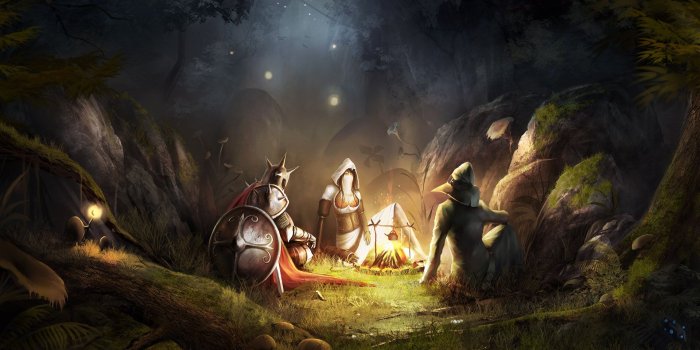 1920x1080 Trine artwork warriors Dungeons and Dragons soft shading wallpaper