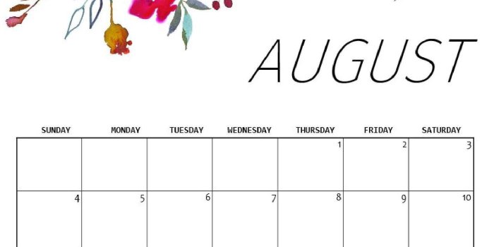 1645x2104 Cute August 2019 Calendar | Welcome To The World Of Calendars