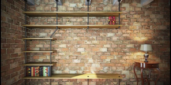 1800x1080 Desk And Shelves Desktop Wallpaper Wallpapersafari, Empty Library