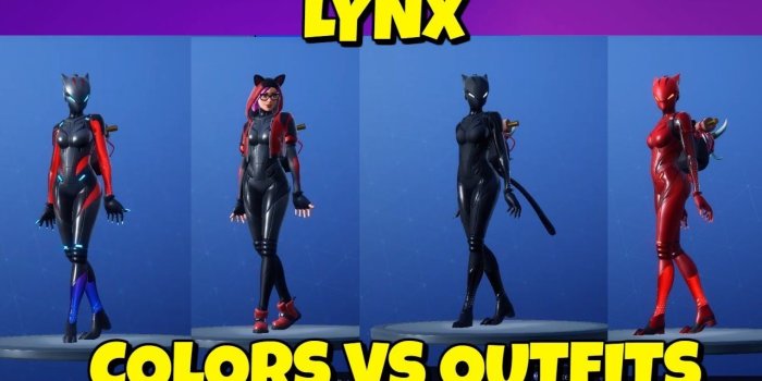 1280x720 NEW LYNX SKIN COLORS ON DIFFERENT OUTFITS IN FORTNITE | Fortnite