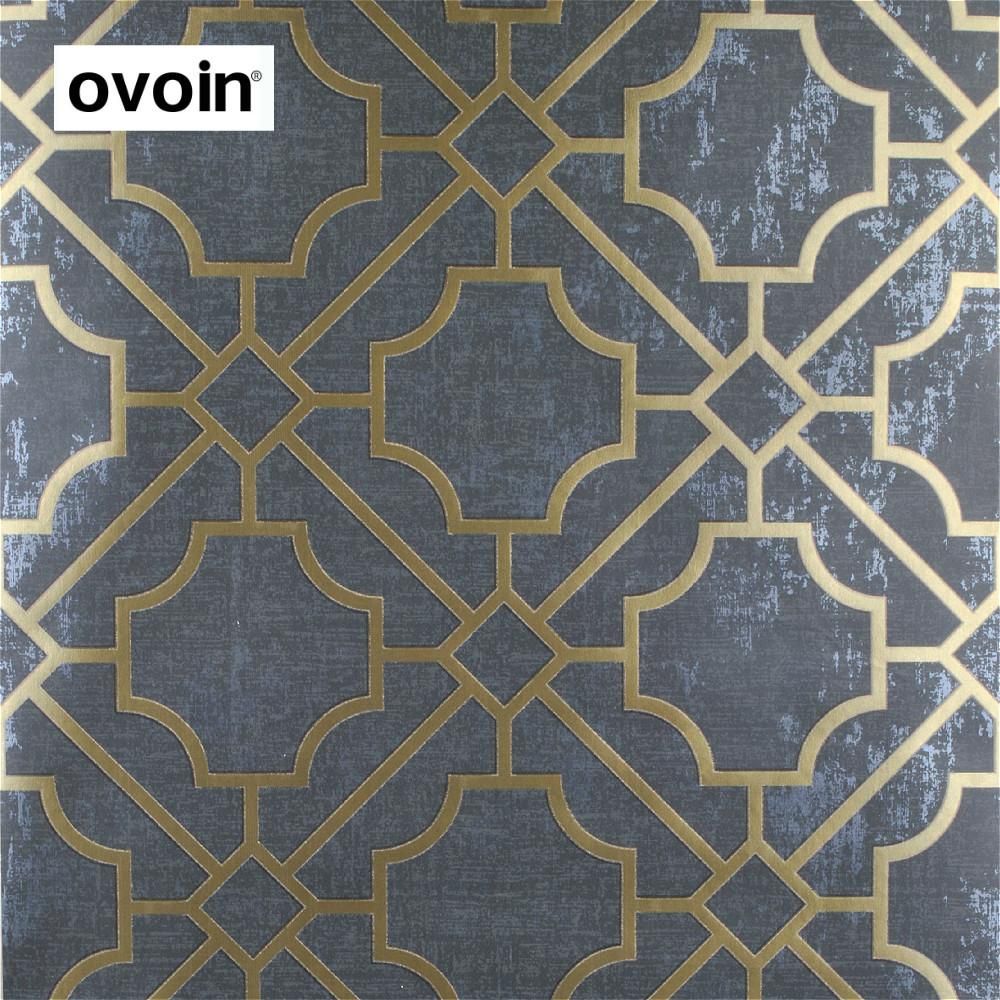 1000x1000 Trellis Modern Dark Grey Geometric wallpaper Roll Black Wall Paper