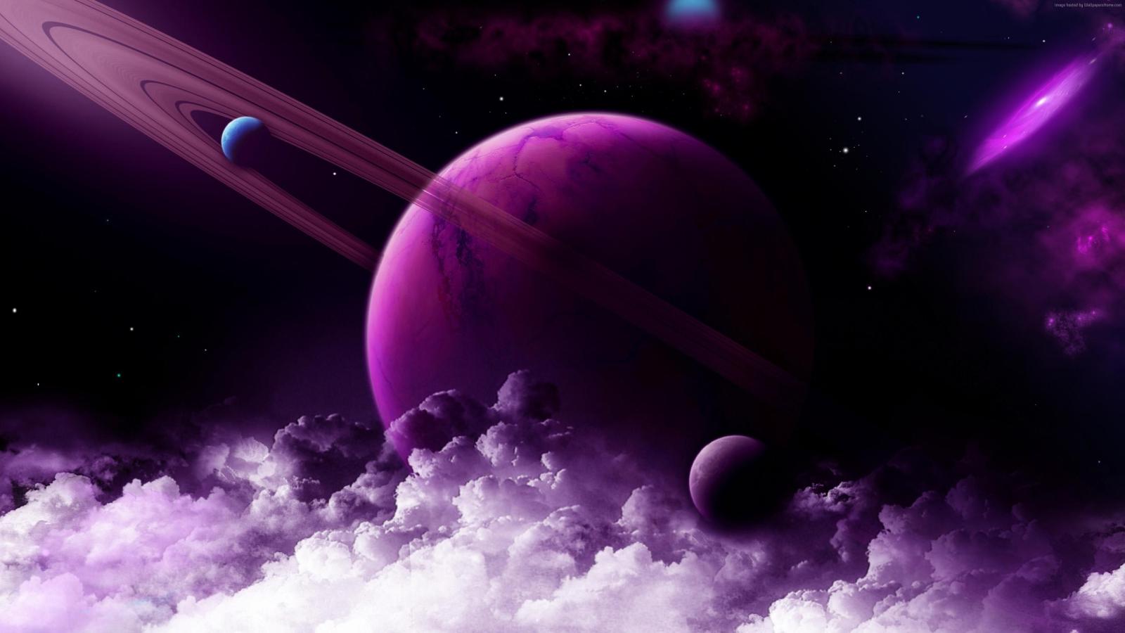 3840x2160 Wallpaper Saturn, planet, purple, 4k, Space Wallpaper Download