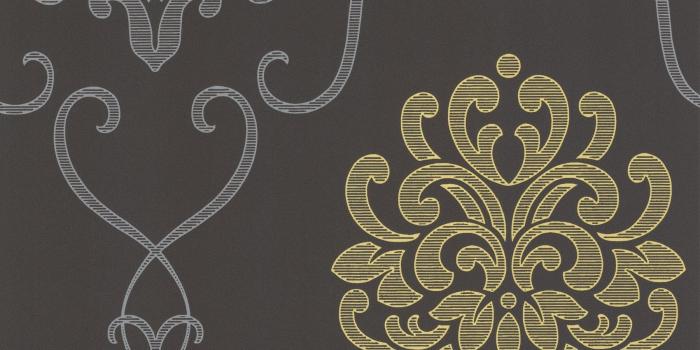 1800x1800 Brewster DL30440 Suzette Grey Modern Damask Wallpaper -