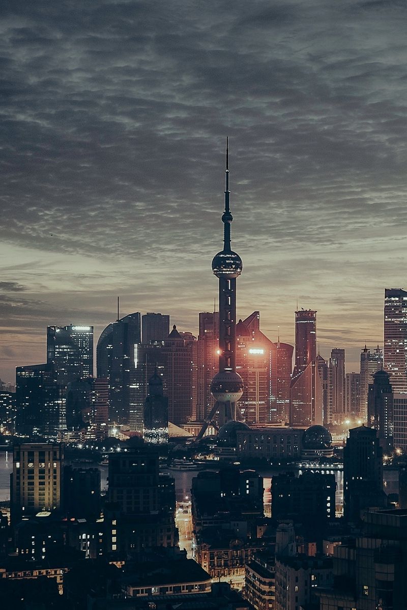 800x1200 Download wallpaper 800x1200 shanghai, china, skyscrapers, night