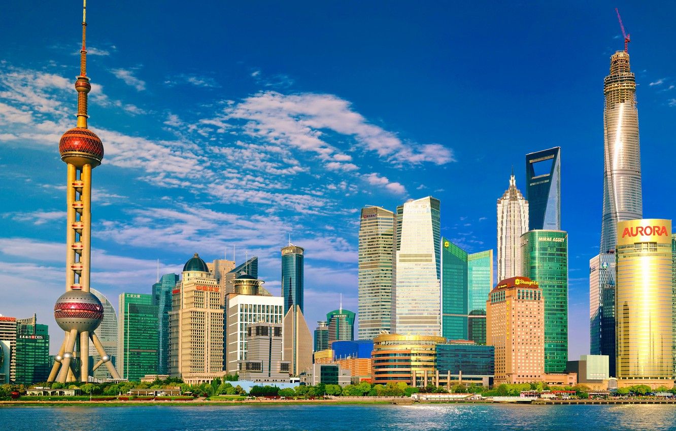 1332x850 Wallpaper the sky, the city, day, panorama, Shanghai, Shanghai