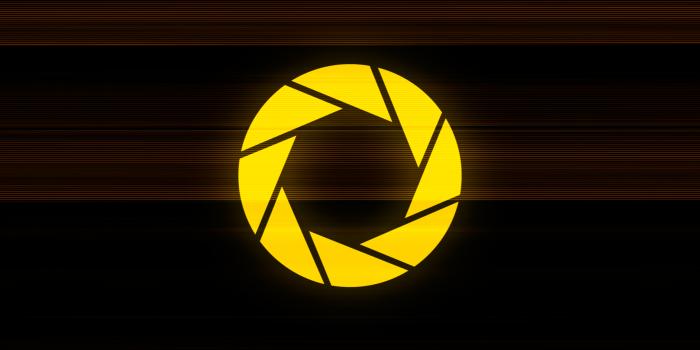 1920x1200 aperture laboratories yellow logo portal game HD Games Wallpaper