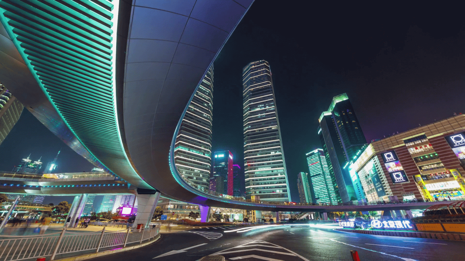 1920x1080 night light shanghai city traffic street center panorama 4k time lapse  china Stock Video Footage - Storyblocks Video