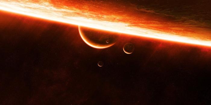 1332x850 Wallpaper space, fire, black, yellow, stars, orange, amazing, galaxy