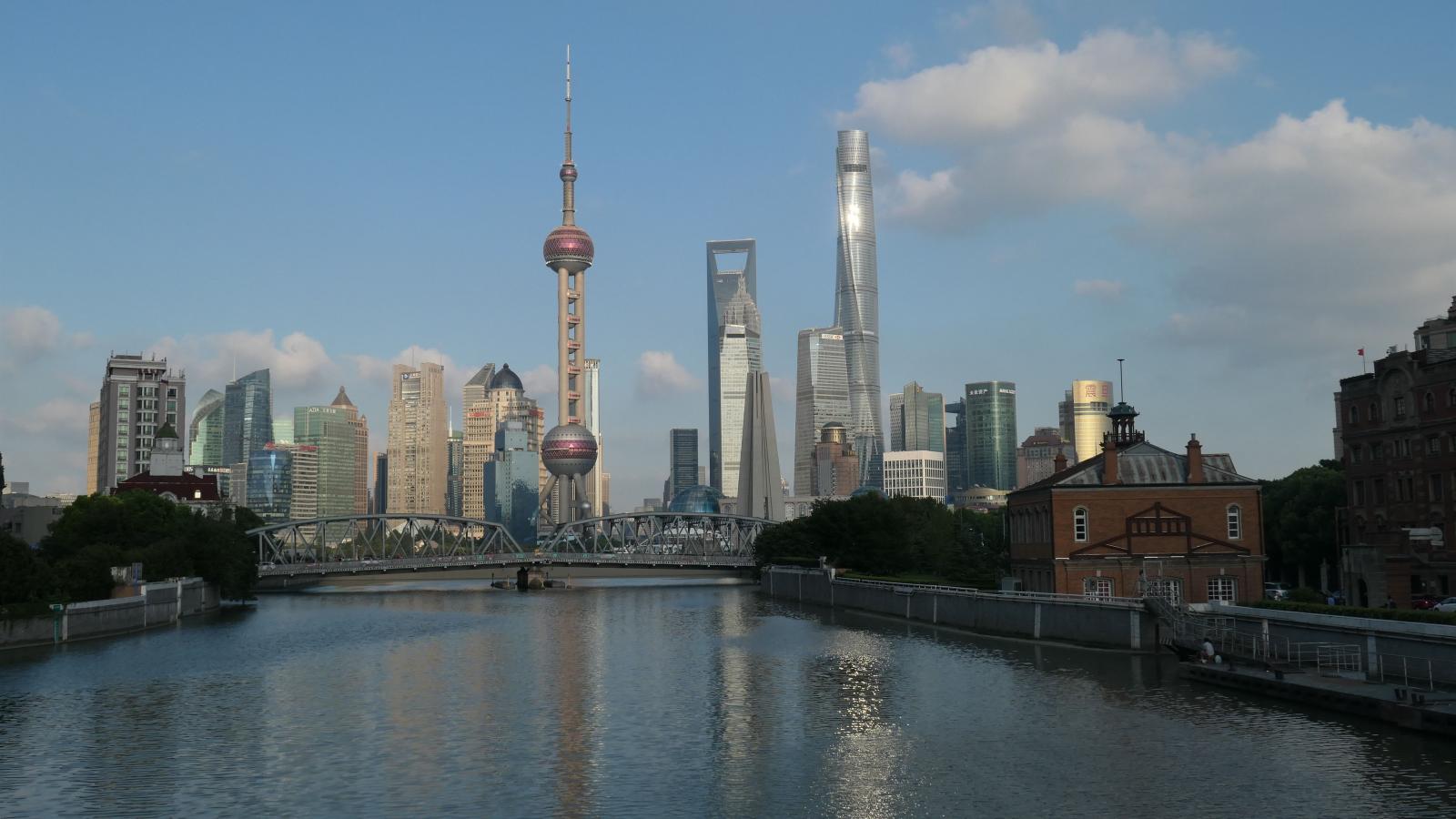 5120x2880 Wallpaper Shanghai, China, city, river, tower, skyscrapers 5120x2880