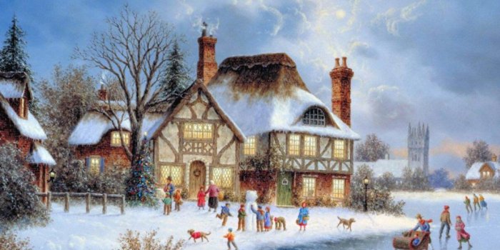 1280x720 Beautiful, Christmas, Paintings, Wallpapers, Colorful, Absract