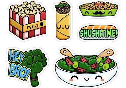 500x2269 Get 732+ cute cartoon food HD Wallpaper [] pict.icu