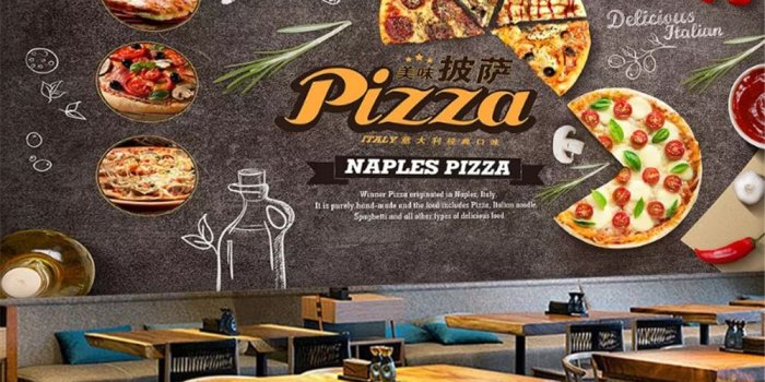 1000x800 US $9.3 38% OFF|beibehang Custom fashion papel de parede 3d wallpaper  creative atmosphere gourmet cartoon pizza fast food restaurant  background-in
