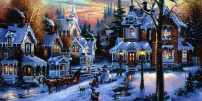 1920x1200 60+ Thomas Kinkade Village Christmas Wallpapers - Download at