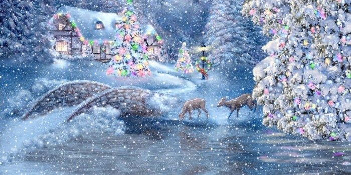 1024x768 christmas scenes wallpaper free Gallery (74+ images)