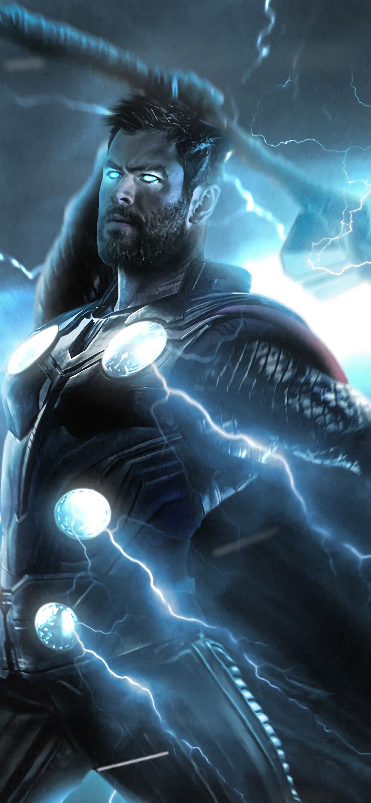 1242x2688 Avengers: Endgame Thor Strombreaker Axe Lightning 4K Wallpaper #119