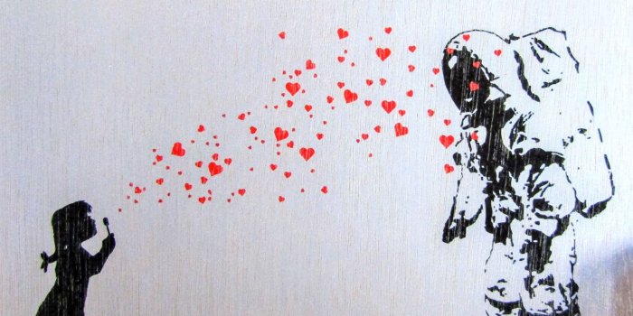 2162x1849 Banksy art for sale perth girl blowing love heart bubbles hearts