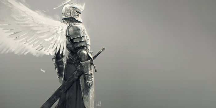 2560x1440 Angel Wings Sword HD wallpaper