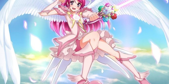 2560x1600 Angel with pink hair holding a magical sword wallpapers