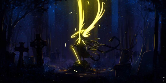 1290x650 Angel Wings Art Sword Dark Yellow - Free Stock Photos, Images, HD