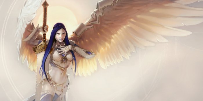 1920x1200 Fantasy - Angel Warrior - Angel - Warrior - Sword - Busty - Fantasy