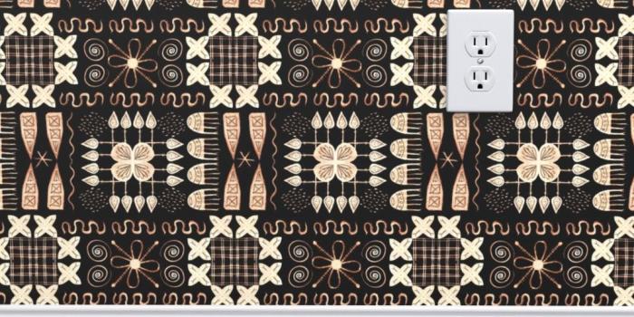 1024x1024 African Art Inspired Black on Isobar by julia_faranchuk | Roostery