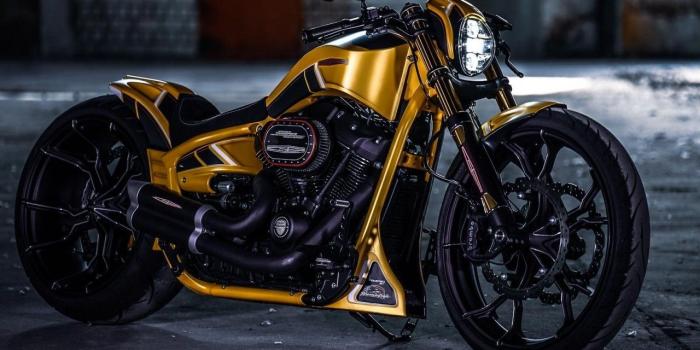 1280x1024 Download 1280x1024 Custom Motorcycle, Yellow, Side View Wallpapers