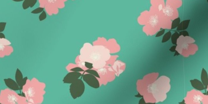 900x900 Fabric by the Yard Wild Roses in Dark Mint // Vintage-inspired modern  floral print for wallpaper or fabric - original repeat pattern by Zoe  Charlotte
