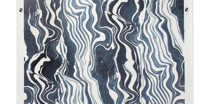 1024x1024 Marbled Stripe Wallpaper in Navy