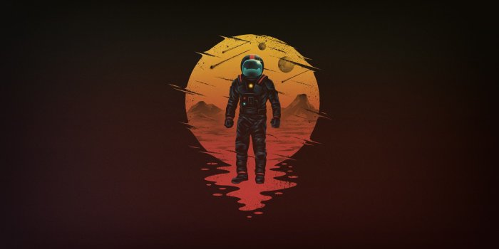 2500x1400 Astronaut Space Space Art - Astronaut Moon Art (#831748) - HD